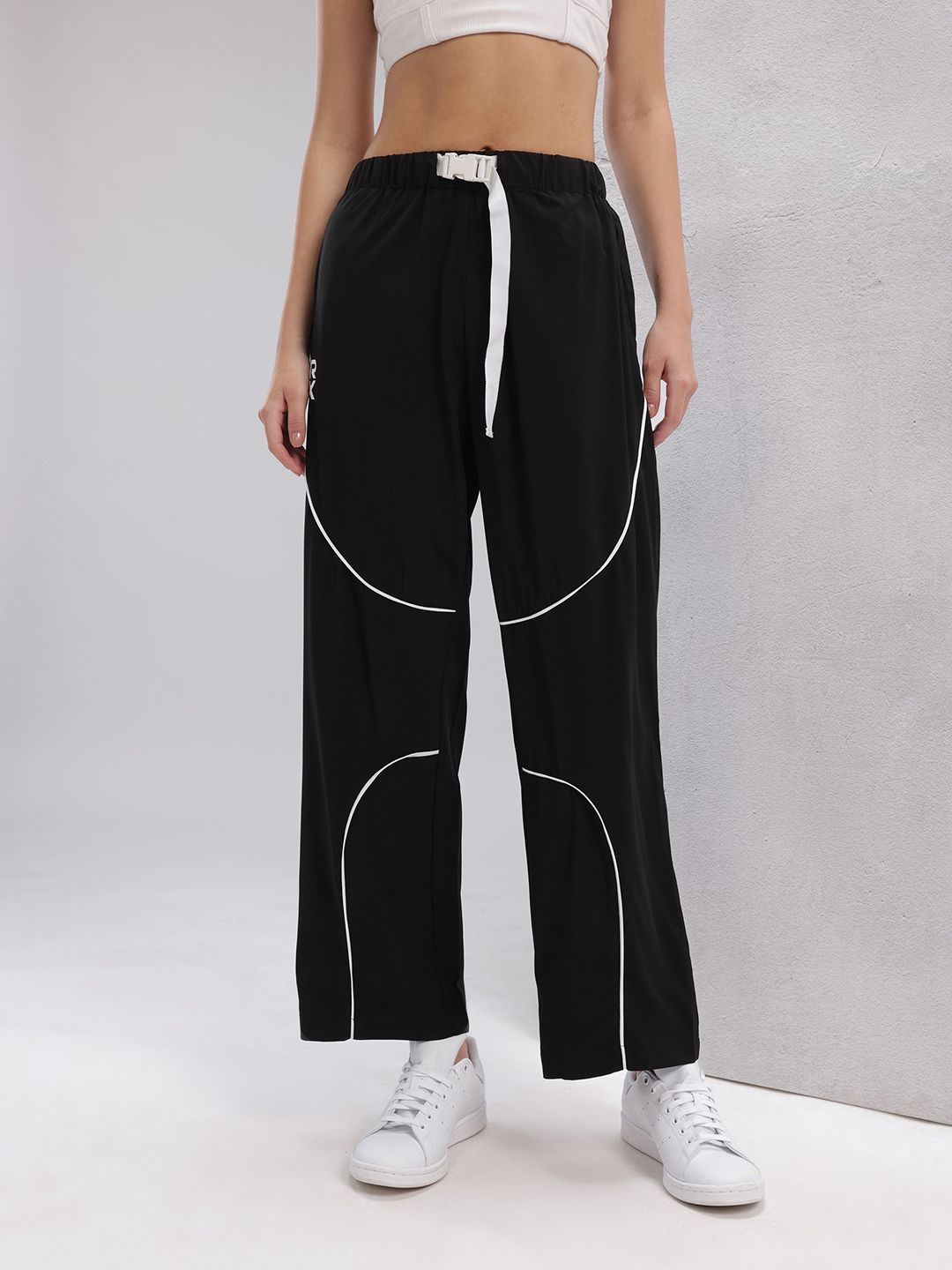 HRX by Hrithik Roshan Women Lifestyle Track Pants with Contrast Piping