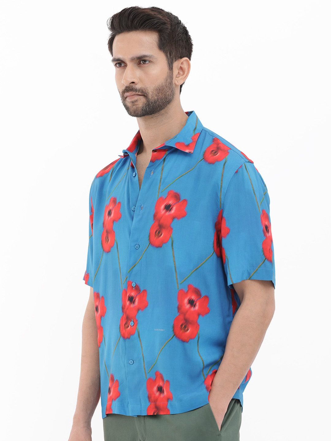 RARE RABBIT Men Bloomer Slim Fit Floral Printed Shirt