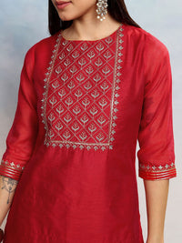 Vishudh Women Ethnic Motifs Embroidered Regular Thread Work Kurta with Palazzos