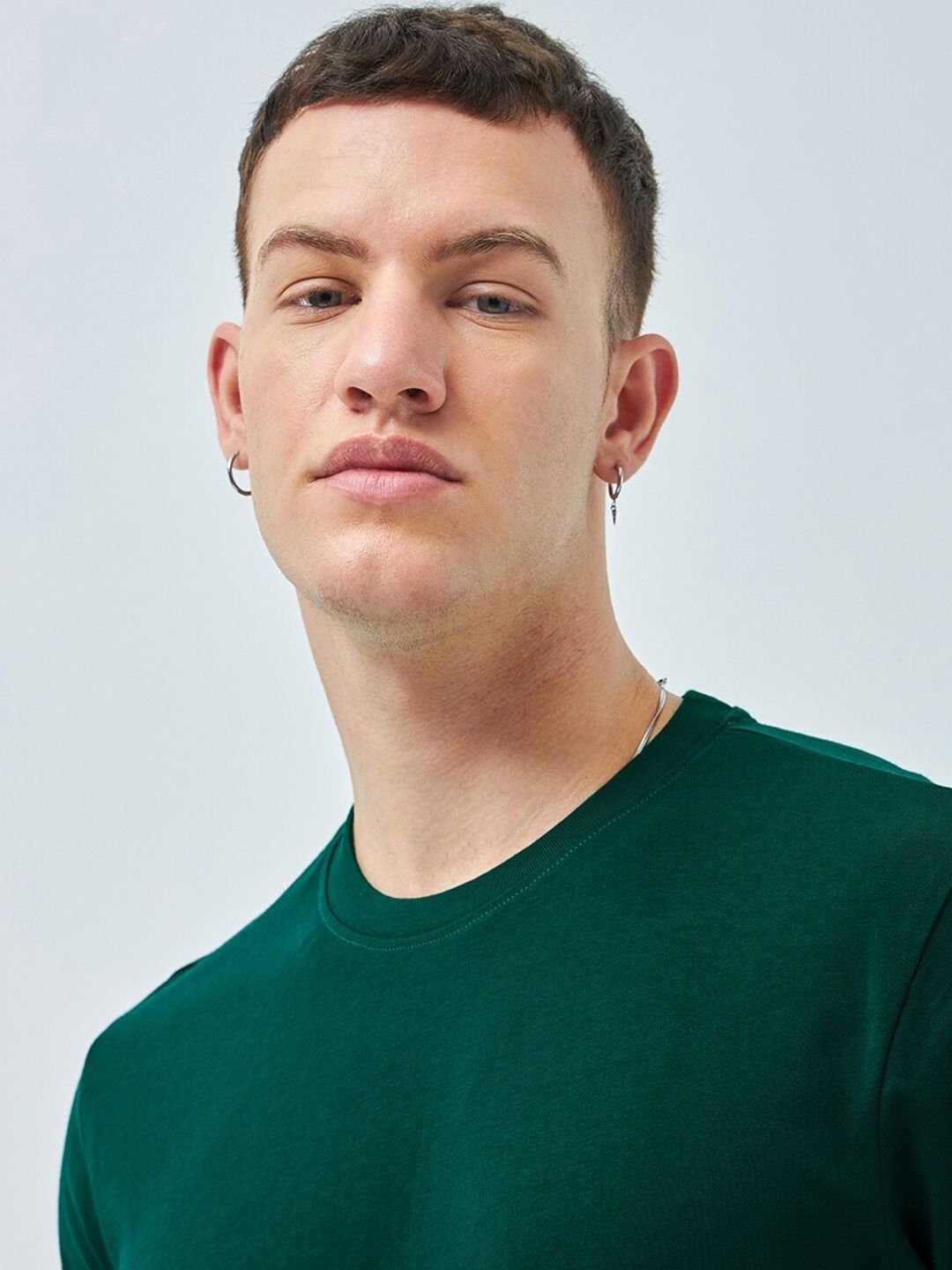 Bewakoof Green Regular Fit Pure Cotton T-shirt