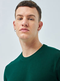 Bewakoof Green Regular Fit Pure Cotton T-shirt