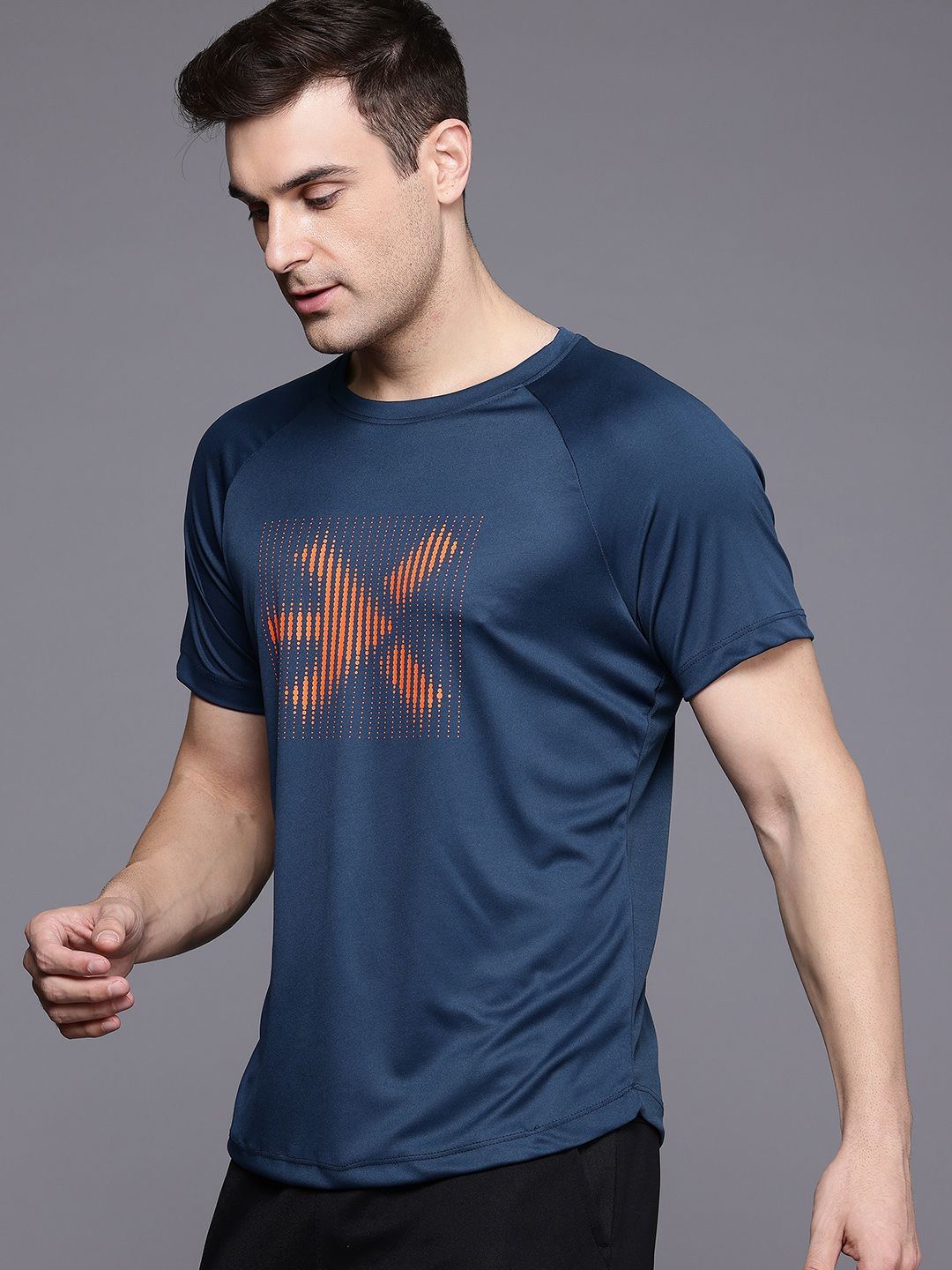 HRX by Hrithik Roshan Men Brand Logo Printed Rapid-Dry Training T-shirt