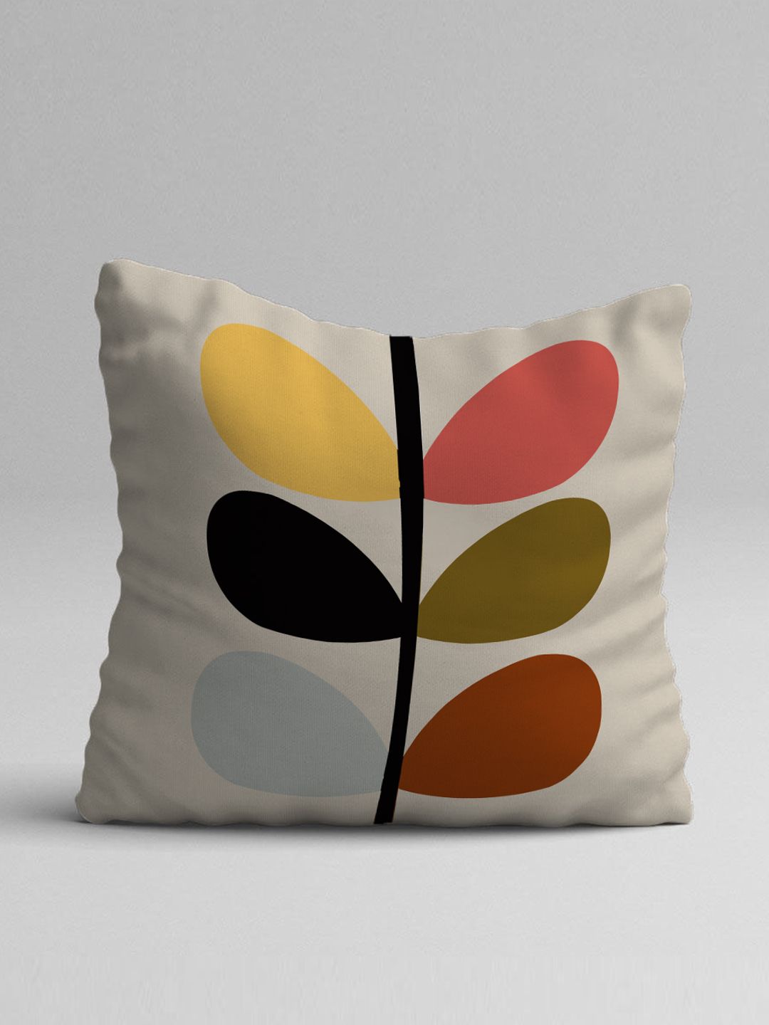 STITCHNEST Yellow & White Set of 2 Floral Square Cushion Covers