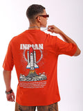 The Indian Garage Co Men Back Printed Boxy Oversized Round Neck T-shirt