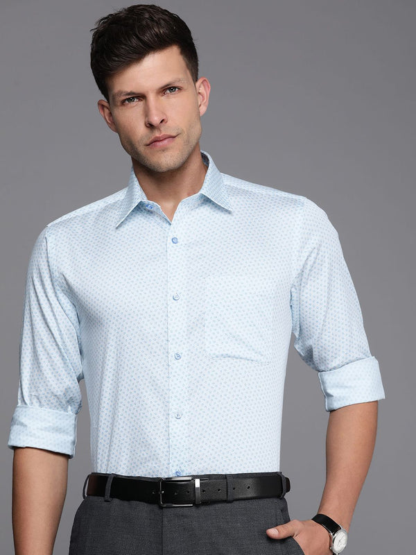 Raymond Slim Fit Geometric Printed Pure Cotton Formal Shirt