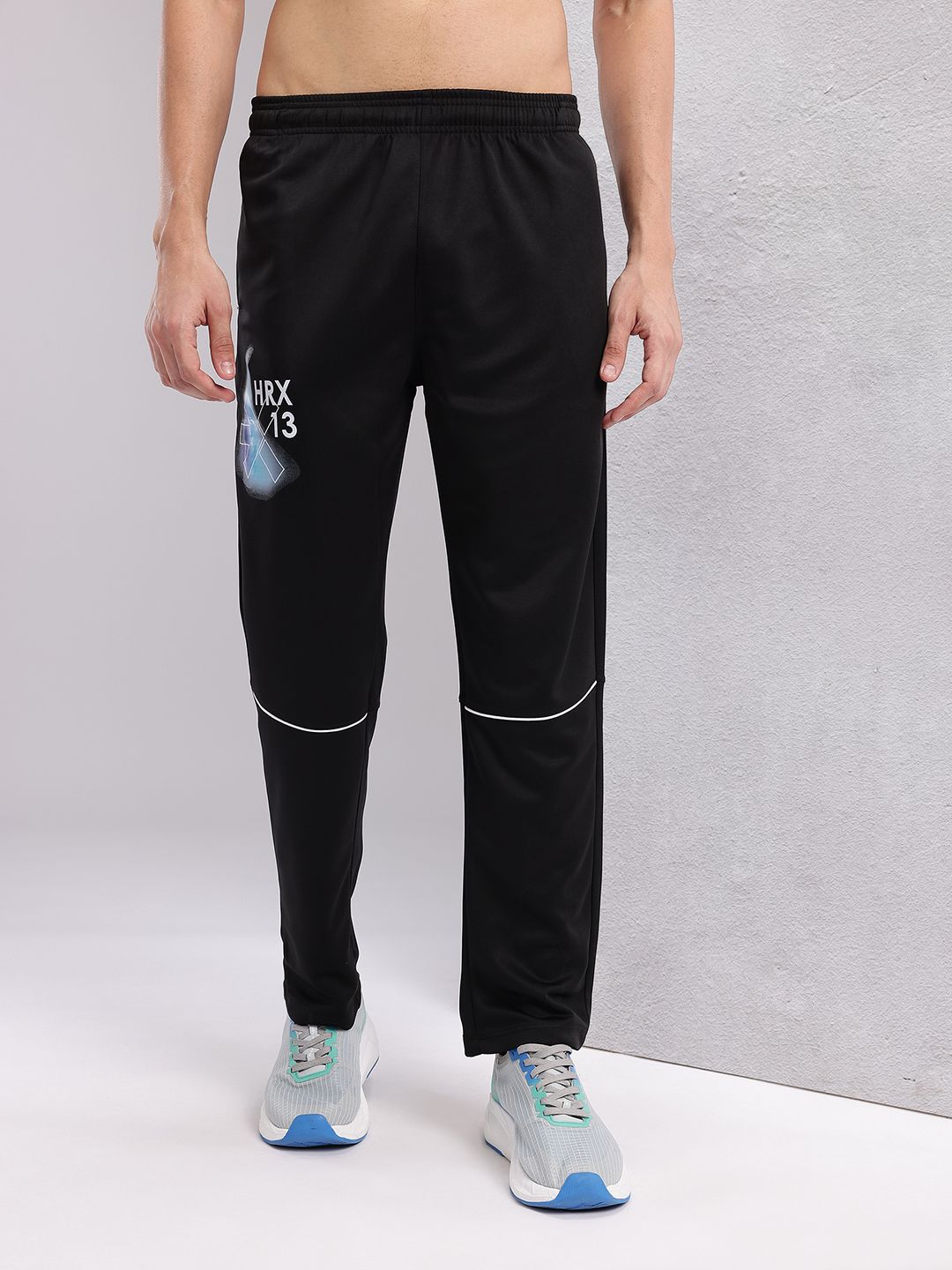 HRX by Hrithik Roshan Men Brand Logo Printed Mid-Rise Rapid-Dry Running Track Pants