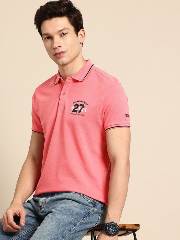 Being Human Polo Collar Pure Cotton T-shirt