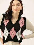 DressBerry Acrylic Argyle Sweater Vest