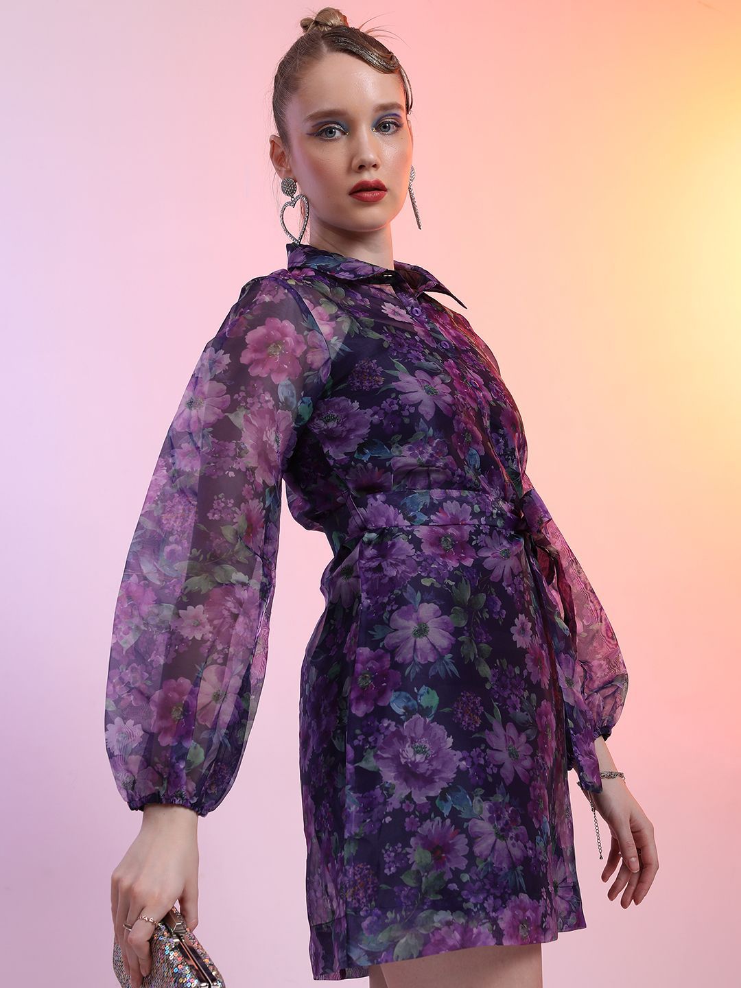 Pakaian Mini Baju Bercetak Bunga Tokyo Talkies Wanita