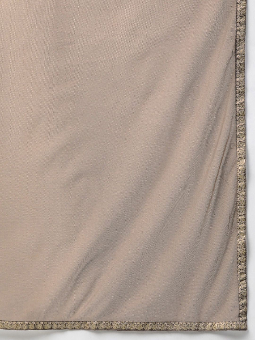 W Women Brown Striped Panelled Sequinned Kurta with Dhoti Pants & Dupatta