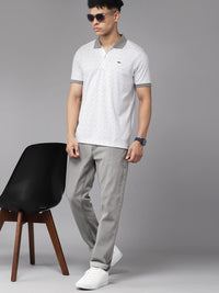 Park Avenue Men Geometric Print Polo Collar Slim Fit T-shirt