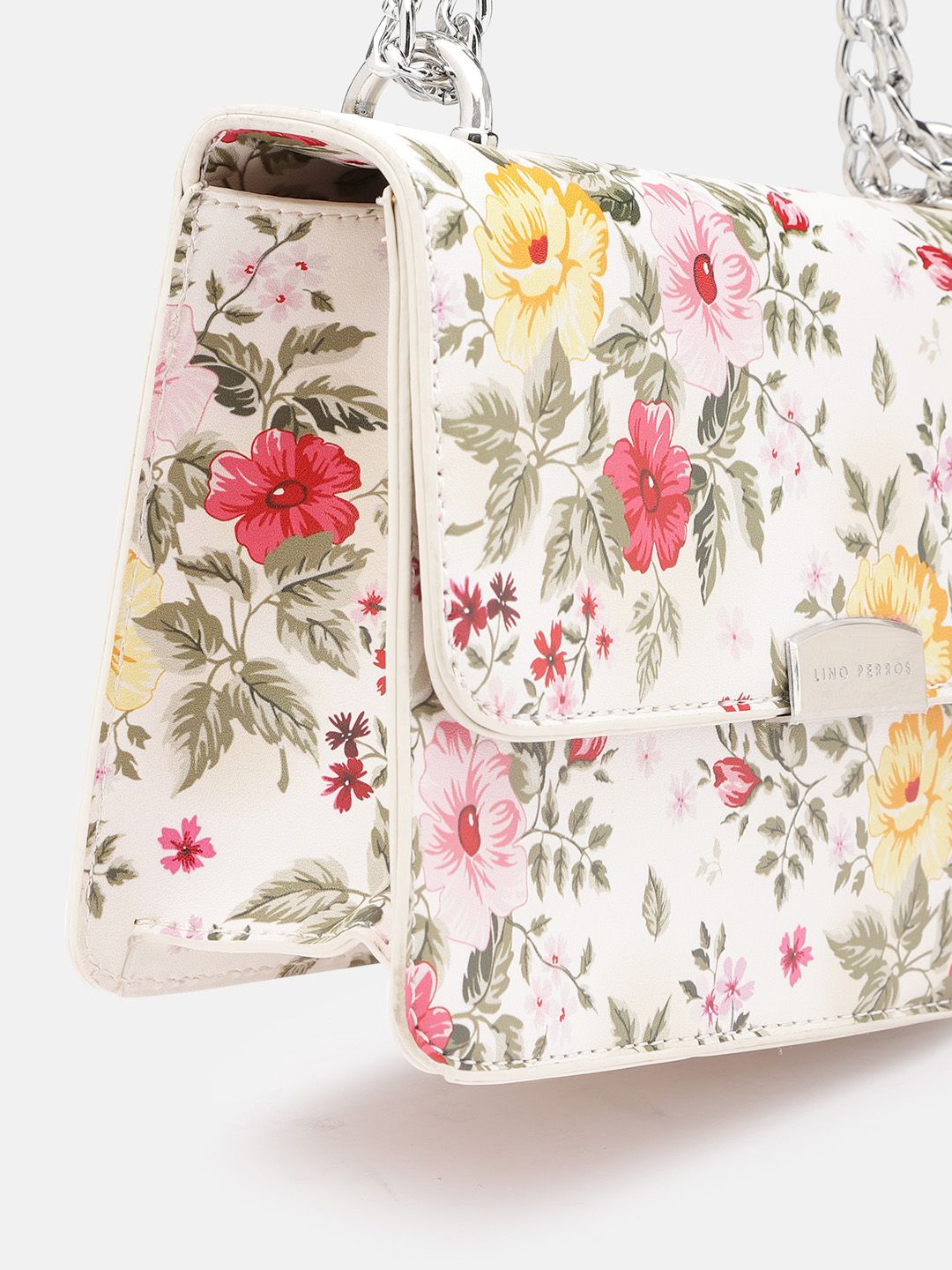 Lino Perros Floral Printed Structured Sling Bag