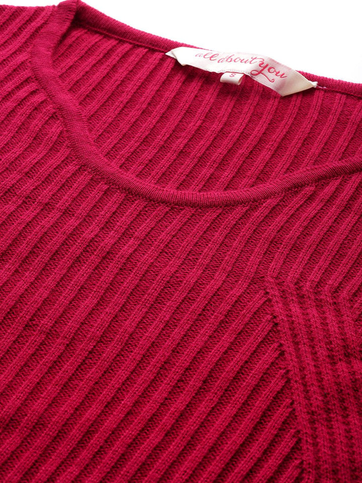 all about you Women Acrylic Ribbed Pullover