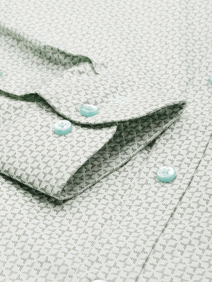 Raymond Slim Fit Geometric Printed Pure Cotton Formal Shirt