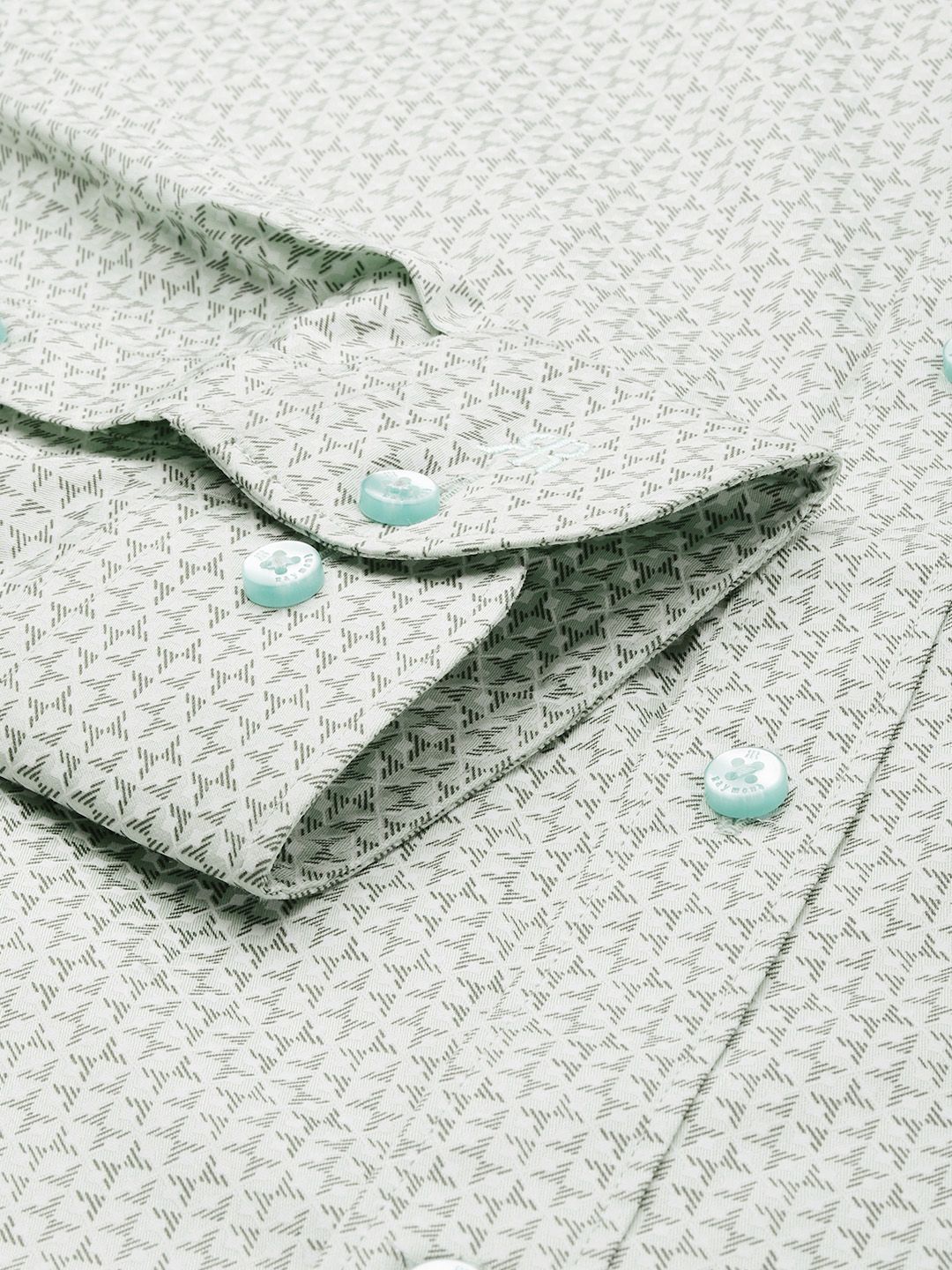 Raymond Slim Fit Geometric Printed Pure Cotton Formal Shirt