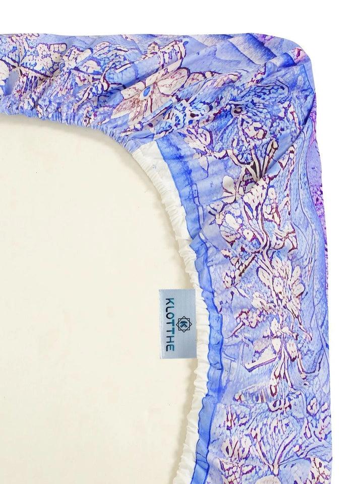 Moda Rapido X KLOTTHE Ungu & Biru Bunga 400 TC Cadar King dengan 2 Sarung Bantal