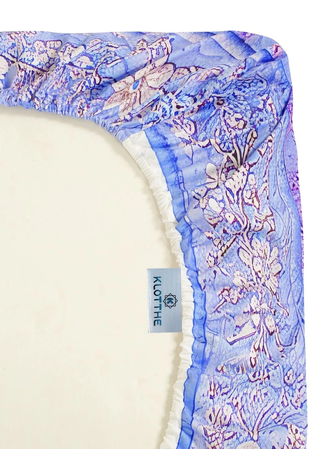 Moda Rapido X KLOTTHE Ungu & Biru Bunga 400 TC Cadar King dengan 2 Sarung Bantal