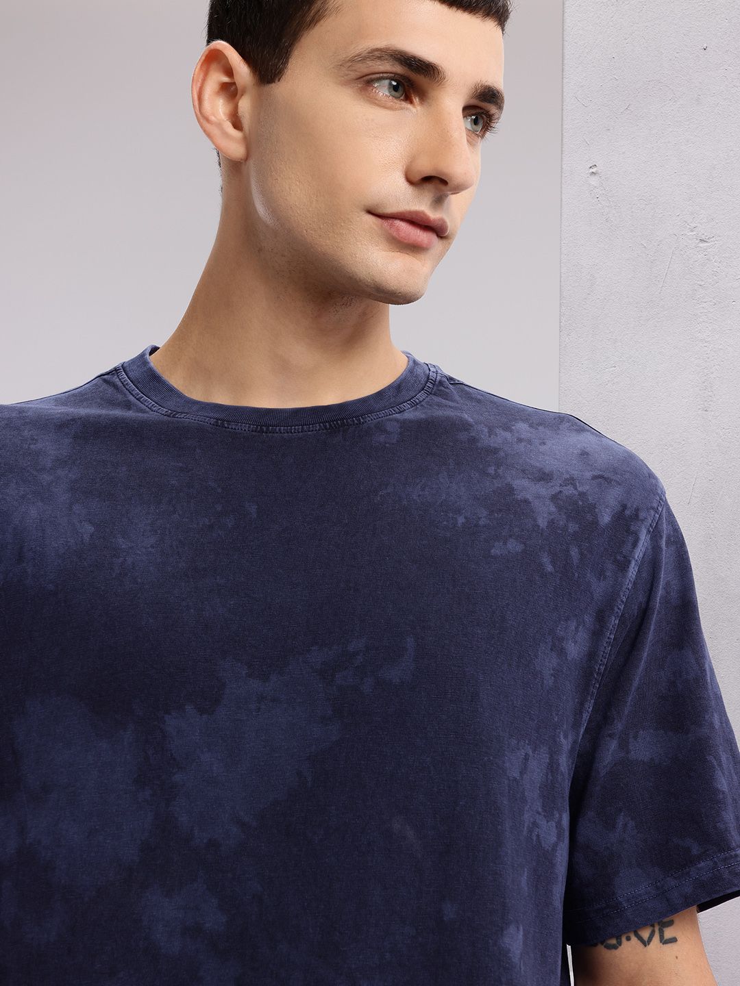 HRX by Hrithik Roshan Printed Washed Effect Pure Cotton Yoga T-shirt