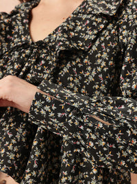 all about you Floral Print Ruffles Empire Crop Top