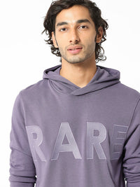 RARE RABBIT Men April Hooded Typography Printed Sweatshirt