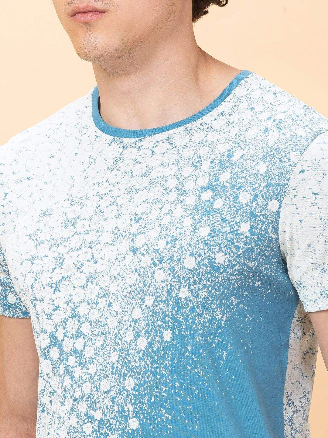 Being Human Men Abstract Printed Round Neck Cotton Slim Fit T-shirt
