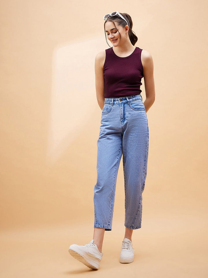 SASSAFRAS BASICS Ribbed Sleeveless Fitted Cotton Top