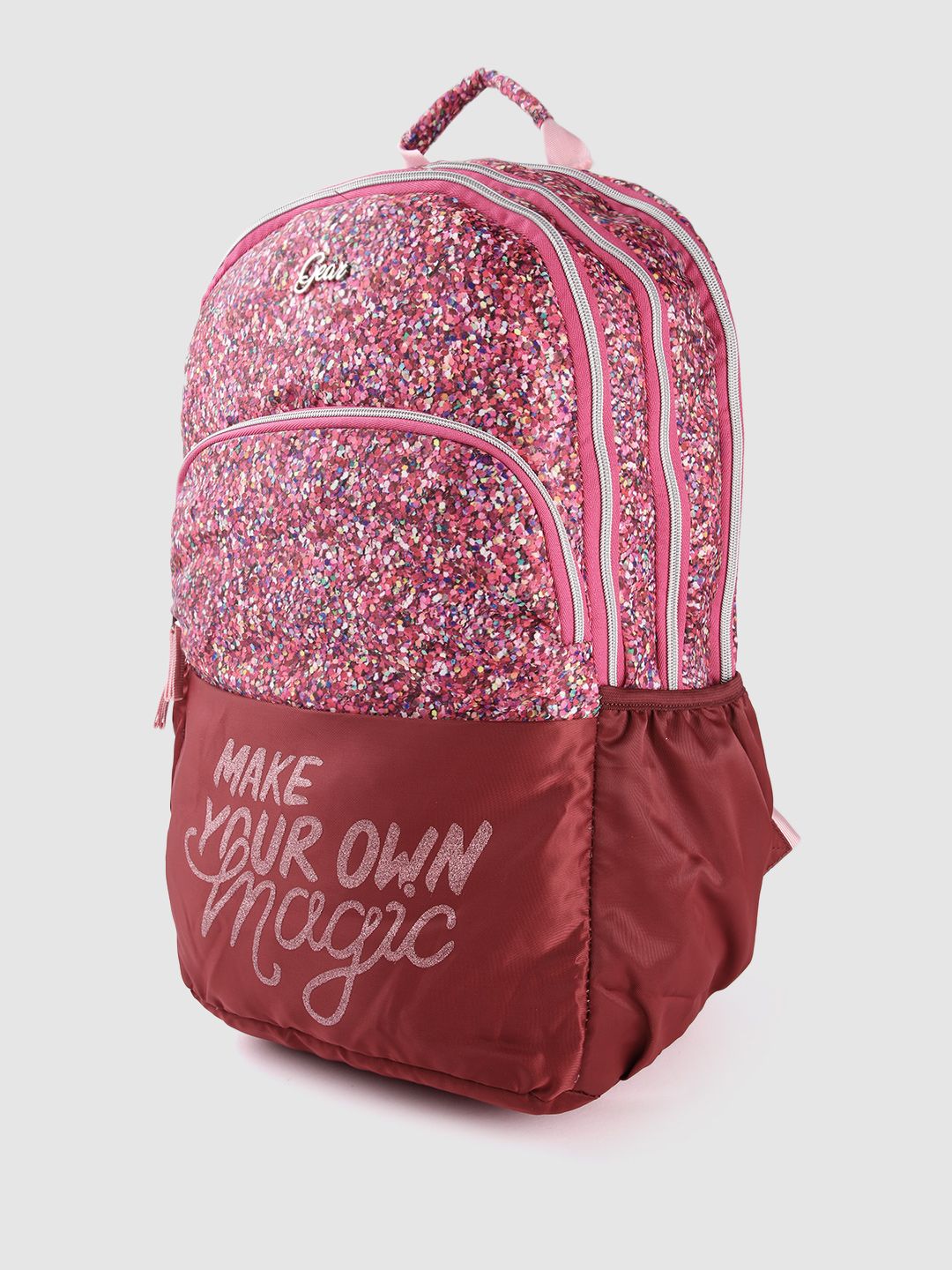 Gear Kids Abstract Printed Laptop Backpack with Glittery Effect -32L