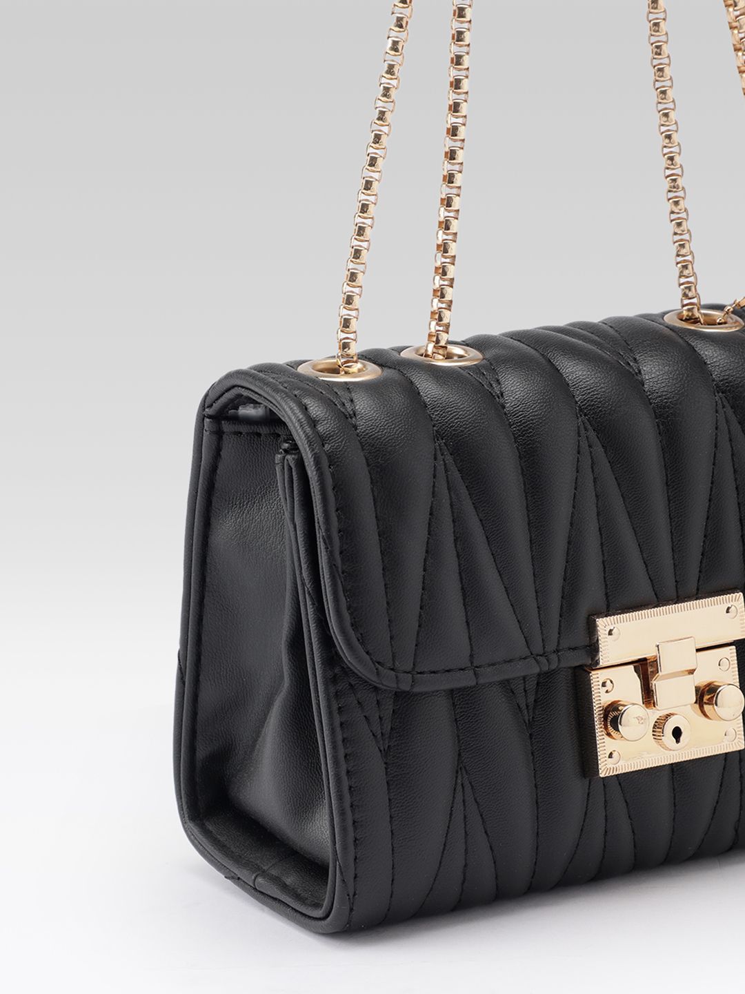 DressBerry Quilted Structured Shoulder Bag