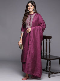 Gerua By Libas Women Ethnic Motifs Embroidered Regular Kurta with Trousers  With Dupatta