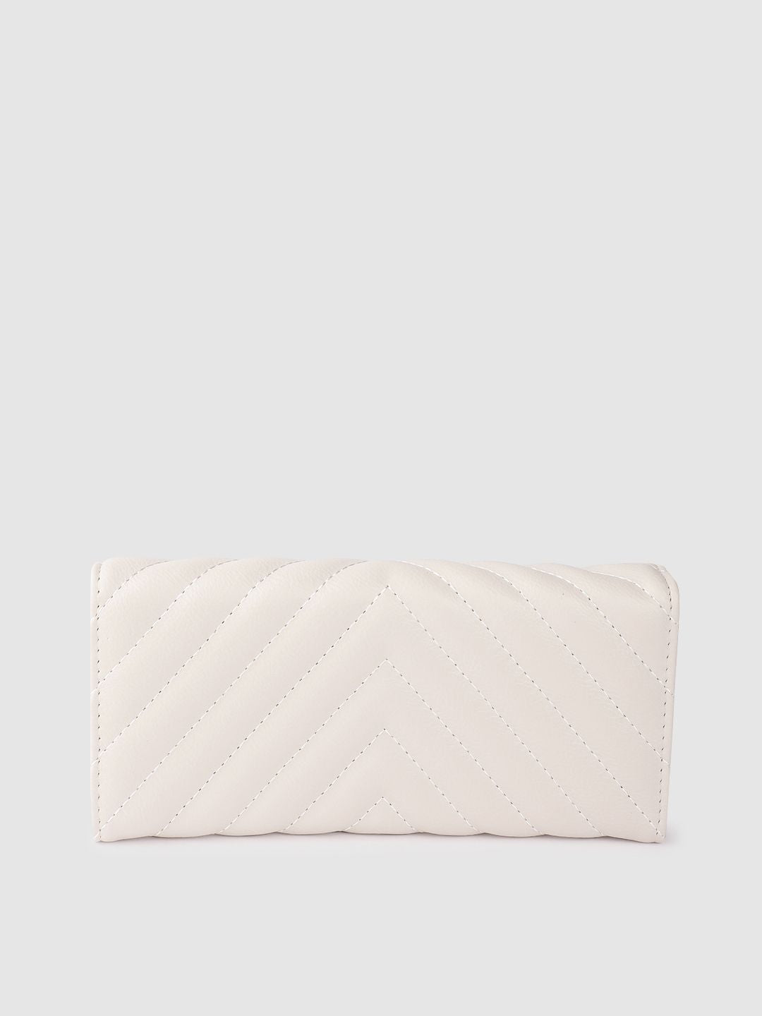 Lino Perros Women Geometric Textured Envelope Wallet with Quilted Detail