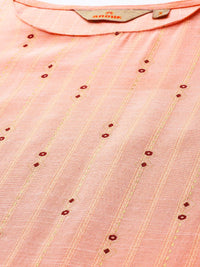 Anouk Striped Woven Design Straight Regular Kurta