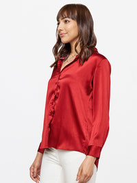 AND Women Solid Shirt Style Top