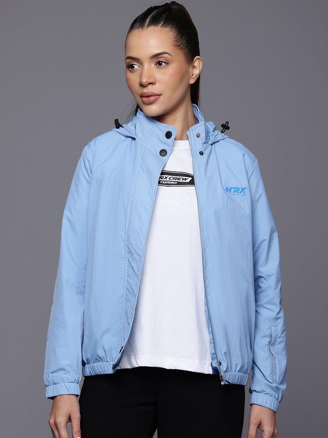 HRX by Hrithik Roshan Rapid-Dry Hooded Tailored Jacket