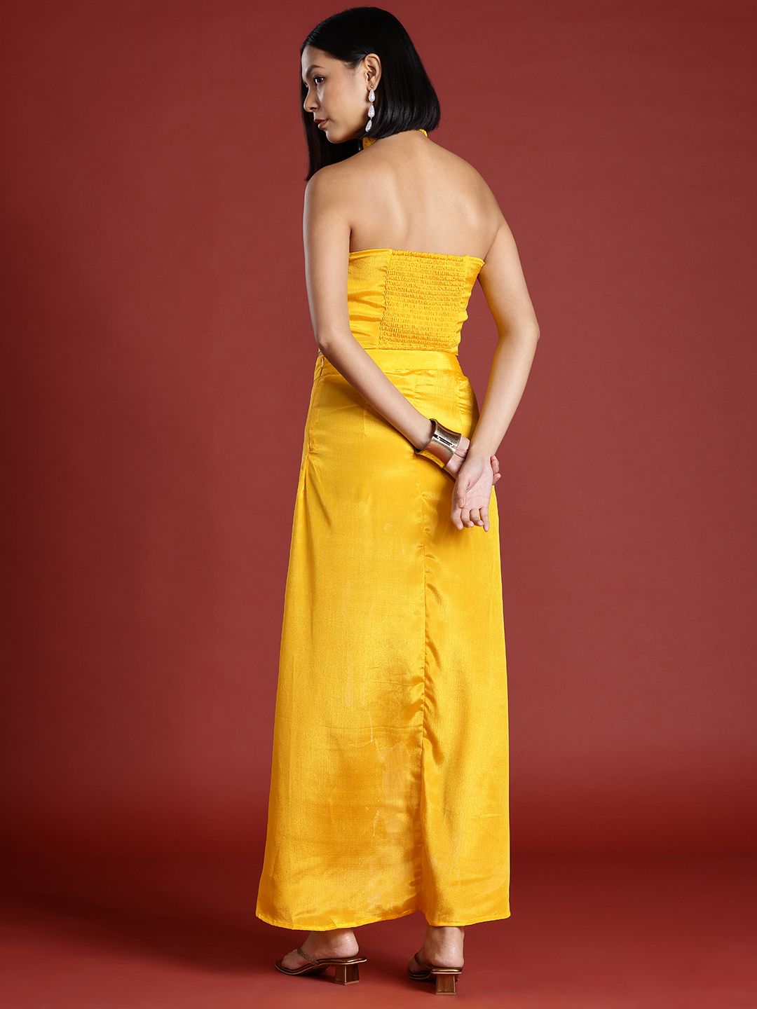 all about you Halter Neck Top With A-Line Pleated Skirt