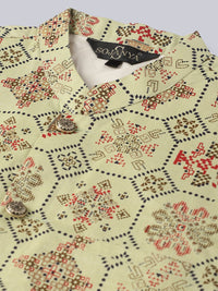 SOJANYA Ethnic Motifs Woven Design Regular Kurta With Pyjamas & With Nehru Jacket