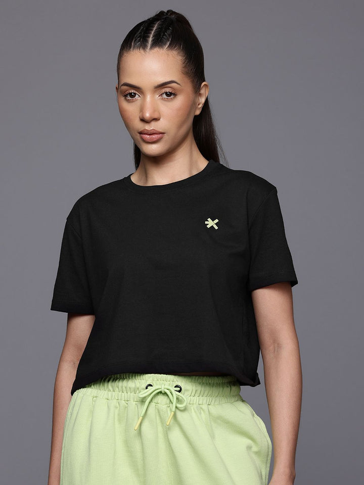 HRX by Hrithik Roshan Typography Print Crop T-shirt