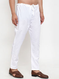 Jompers Men White Solid Pyjamas