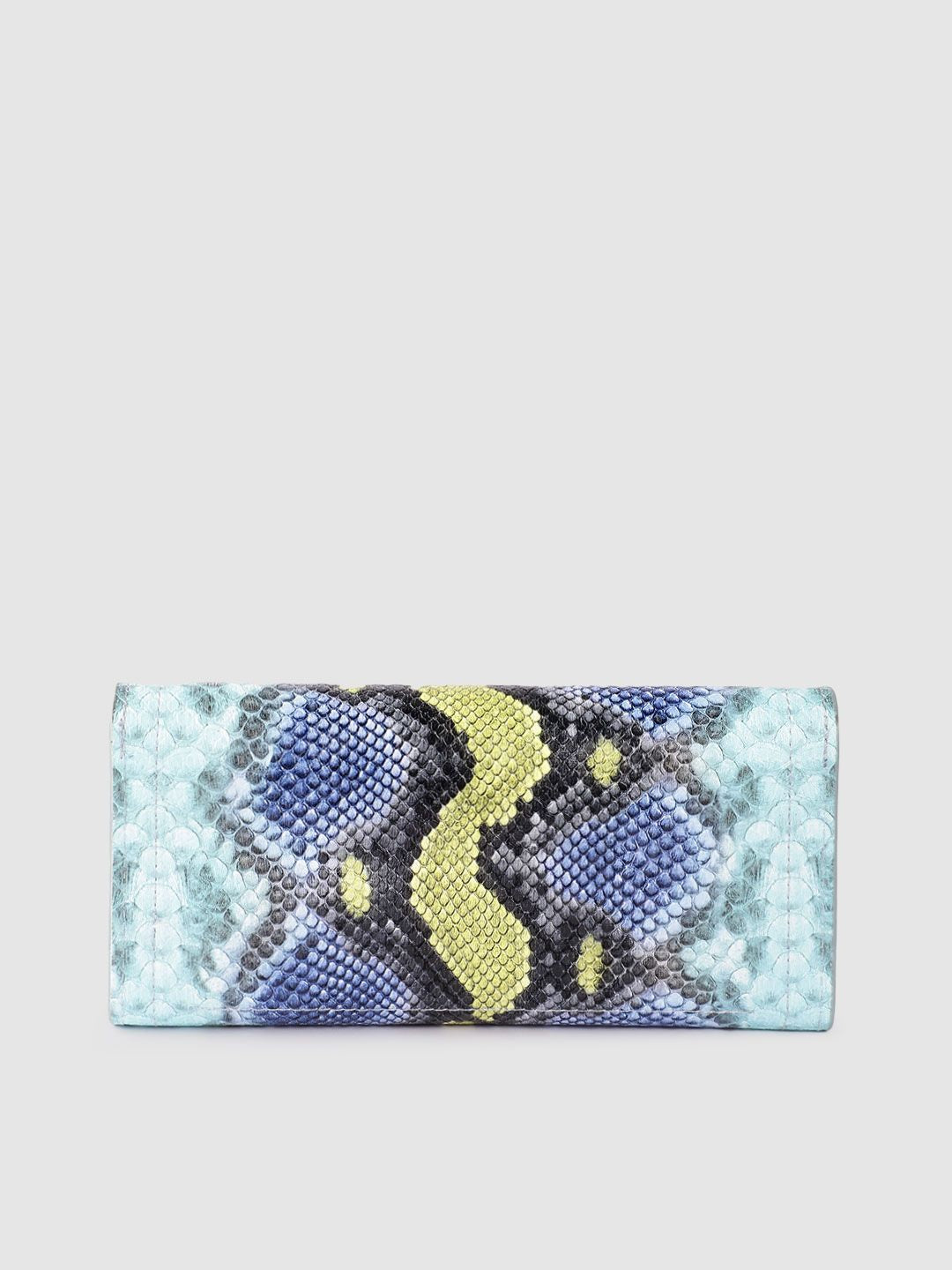 Lino Perros Women Snake Skin Textured Three Fold Wallet