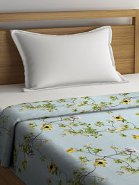Cortina Turquoise Blue Ethnic Motifs AC Room 250 GSM Single Bed Blanket