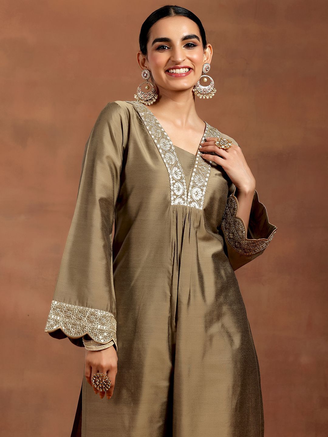 Gerua By Libas Women Floral Embroidered Regular Kurta with Trousers