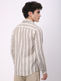 VASTRADO Men Classic Slim Fit Multi Stripes Opaque Striped Casual Shirt