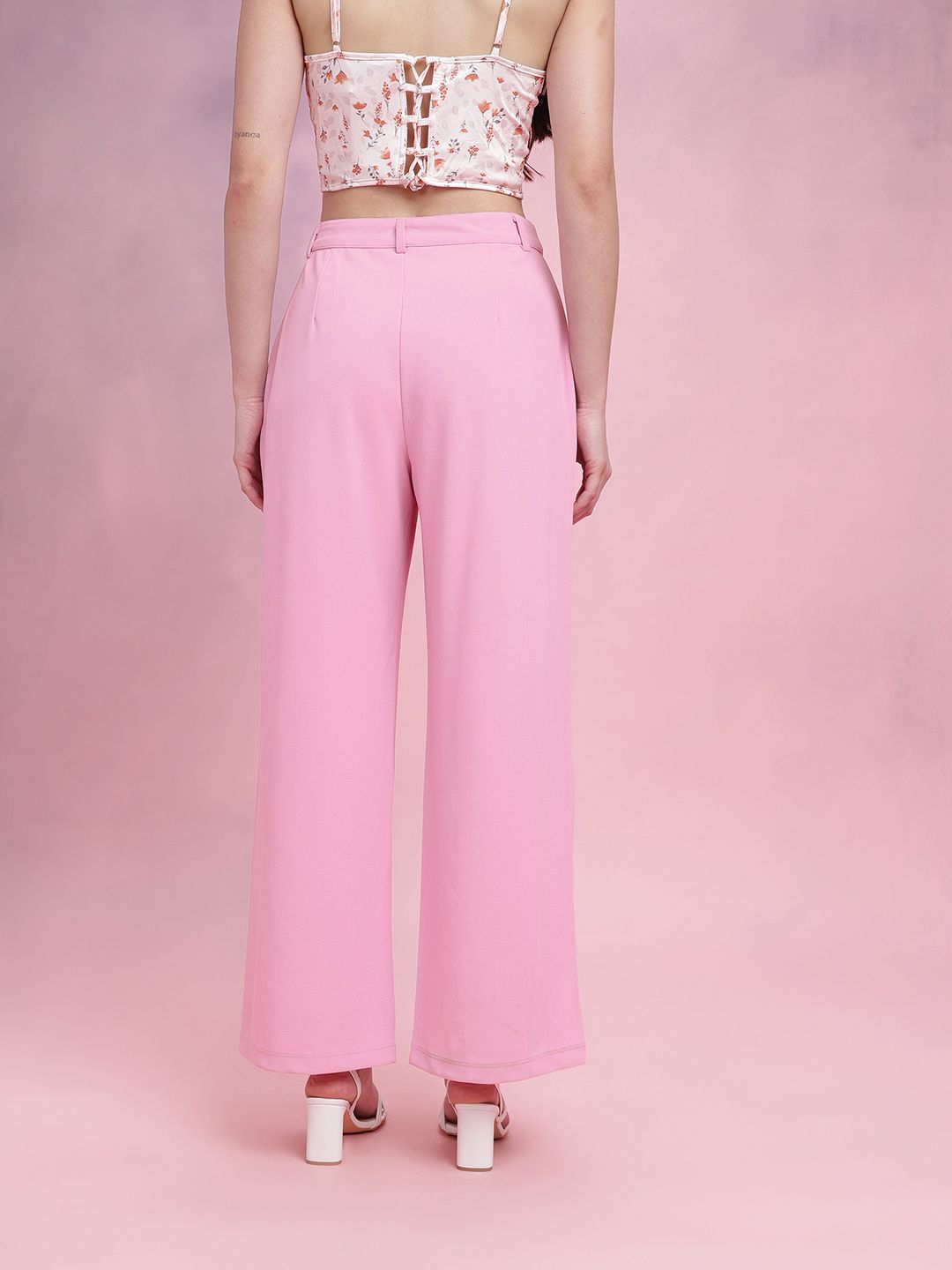 DressBerry Women Regular Fit Wide Leg Fit Trousers