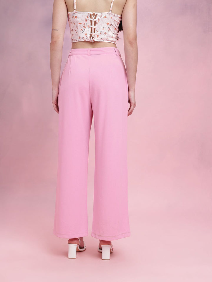 DressBerry Women Regular Fit Wide Leg Fit Trousers