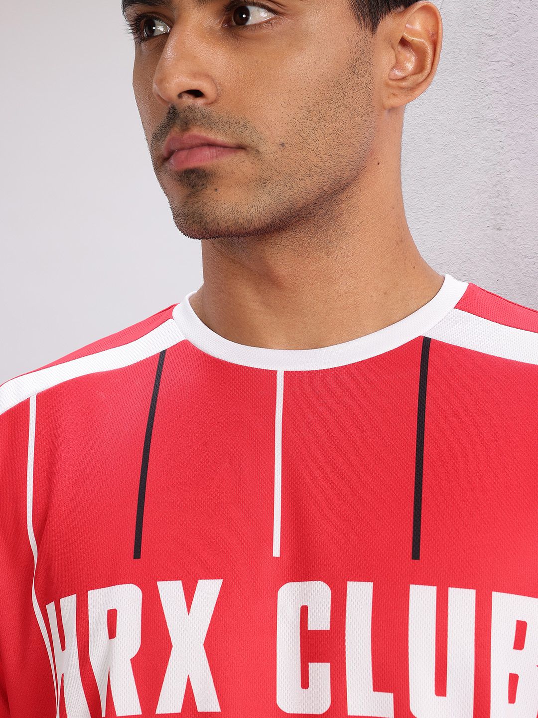 HRX by Hrithik Roshan Striped & Printed Football Jersey