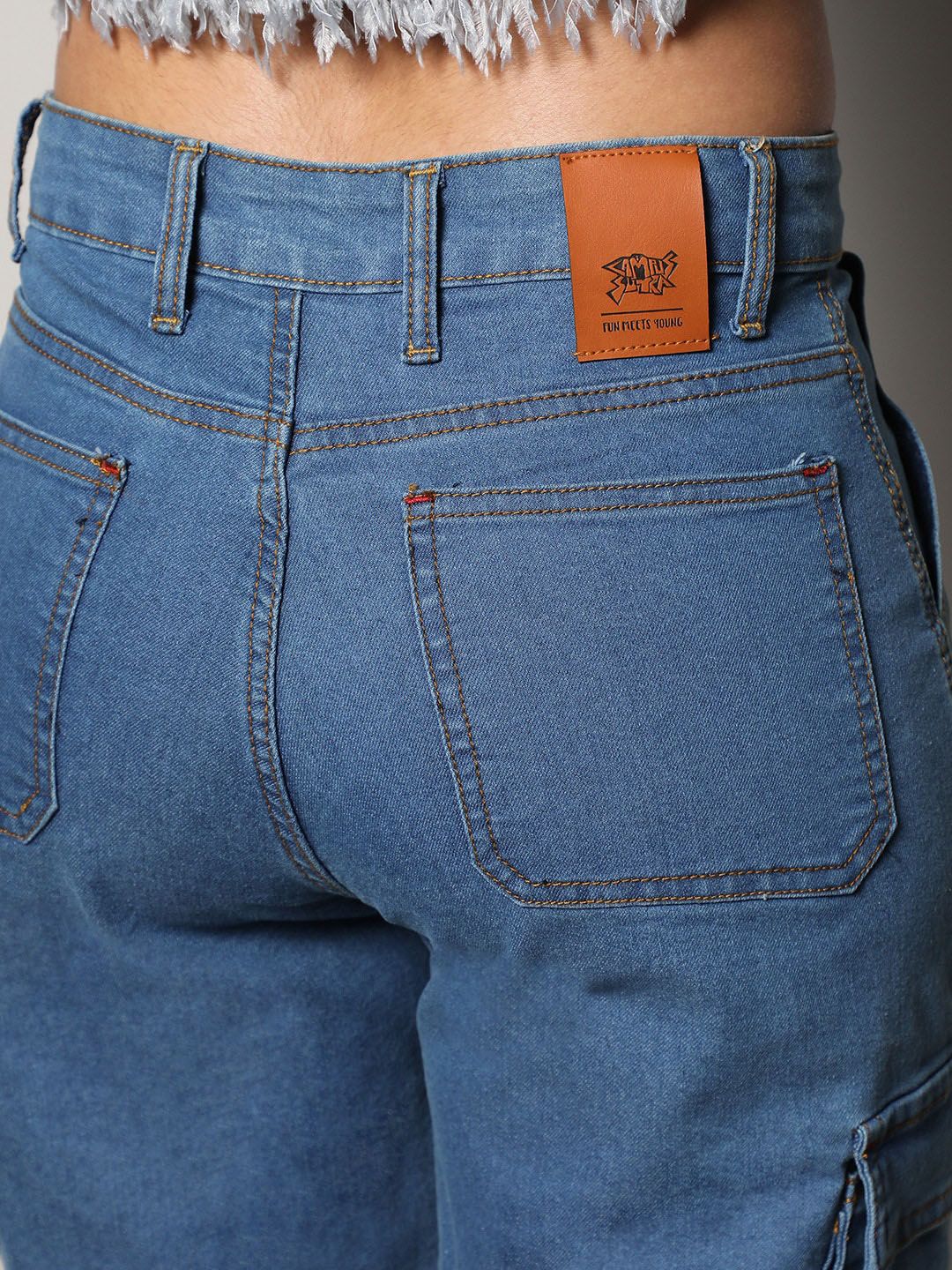 Campus Sutra Women Smart Low Distress Light Fade Jeans