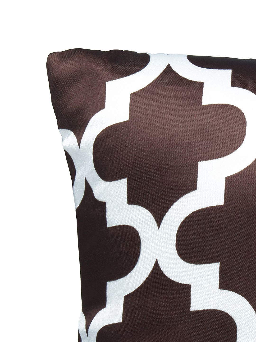 Story@home Brown & White 5 Pieces Geometric Square Cushion Covers