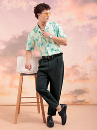 The Indian Garage Co Men Relaxed Fit Abstract Print Textuted Resortwear Shirt