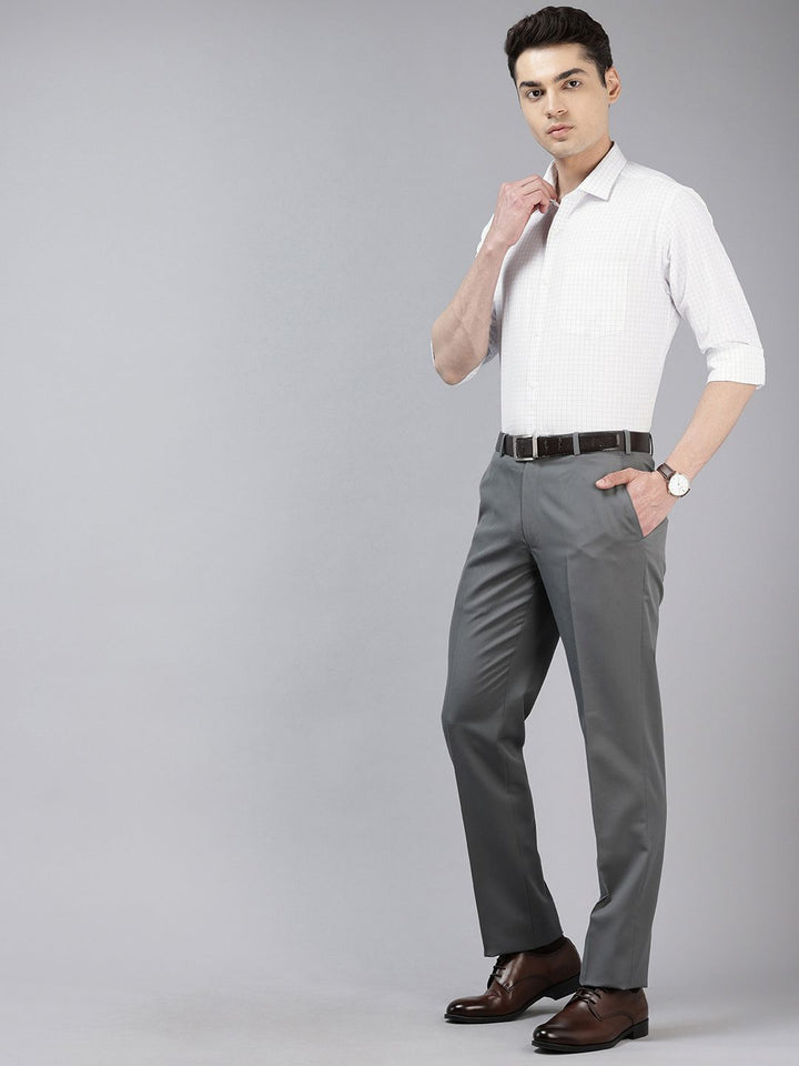 Park Avenue Slim Fit Grid Tattersall Checks Opaque Checked Formal Shirt