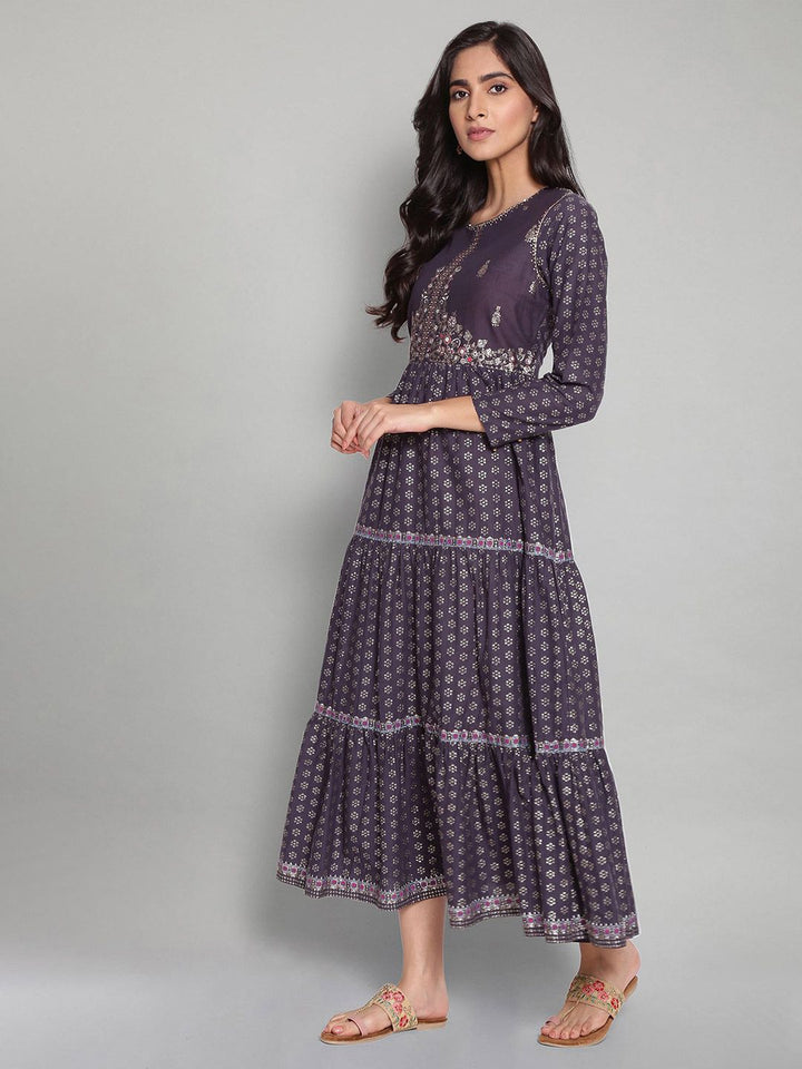 W Ethnic Motifs Maxi Cotton Dress