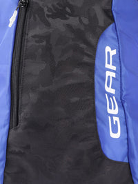 Gear Unisex Blue & Black Colourblocked Brand Logo Print Backpack